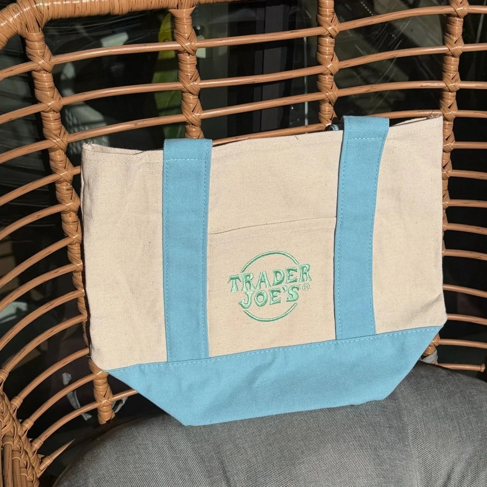 Trader Joe’s Mini Canvas Tote Bag | Pastel | Set of 4 - Picture 7 of 14